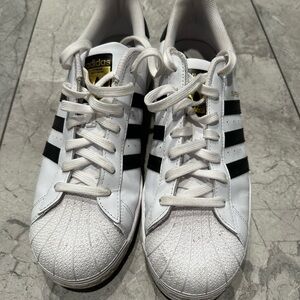 Adidas White and Black Superstar Sneakers